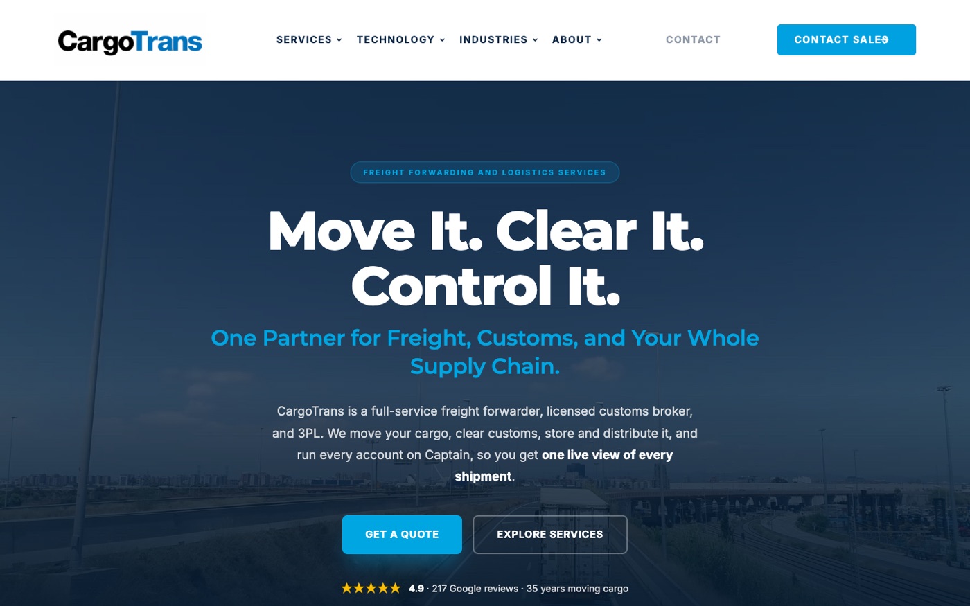 CargoTrans website, designed by F5